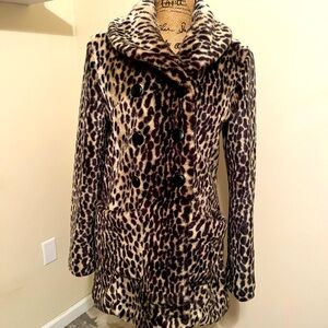 Cheetah print pea coat